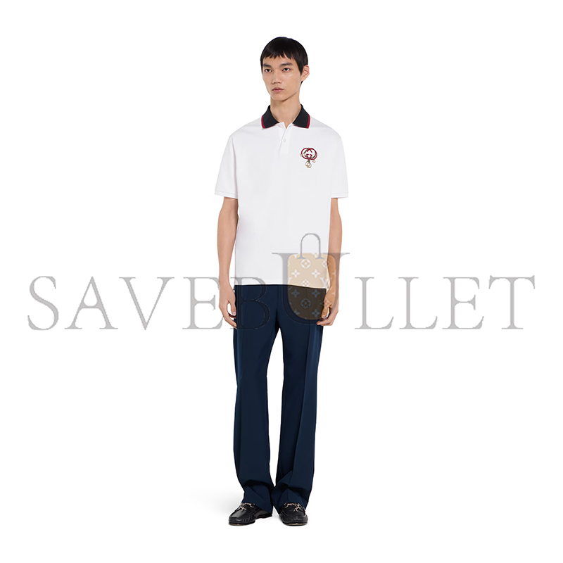 Gvc*1 cotton piquet polo shirt with embroidery 854826